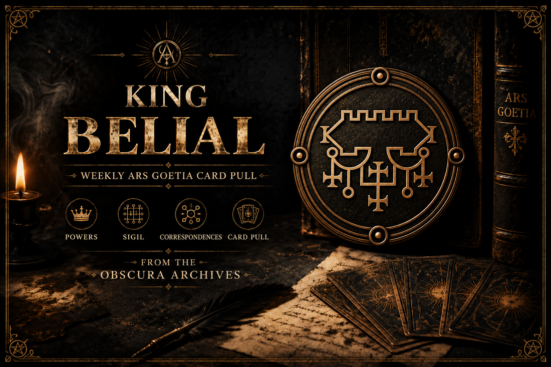 King Belial Goetia occult illustration featured banner for The Obscura Archives