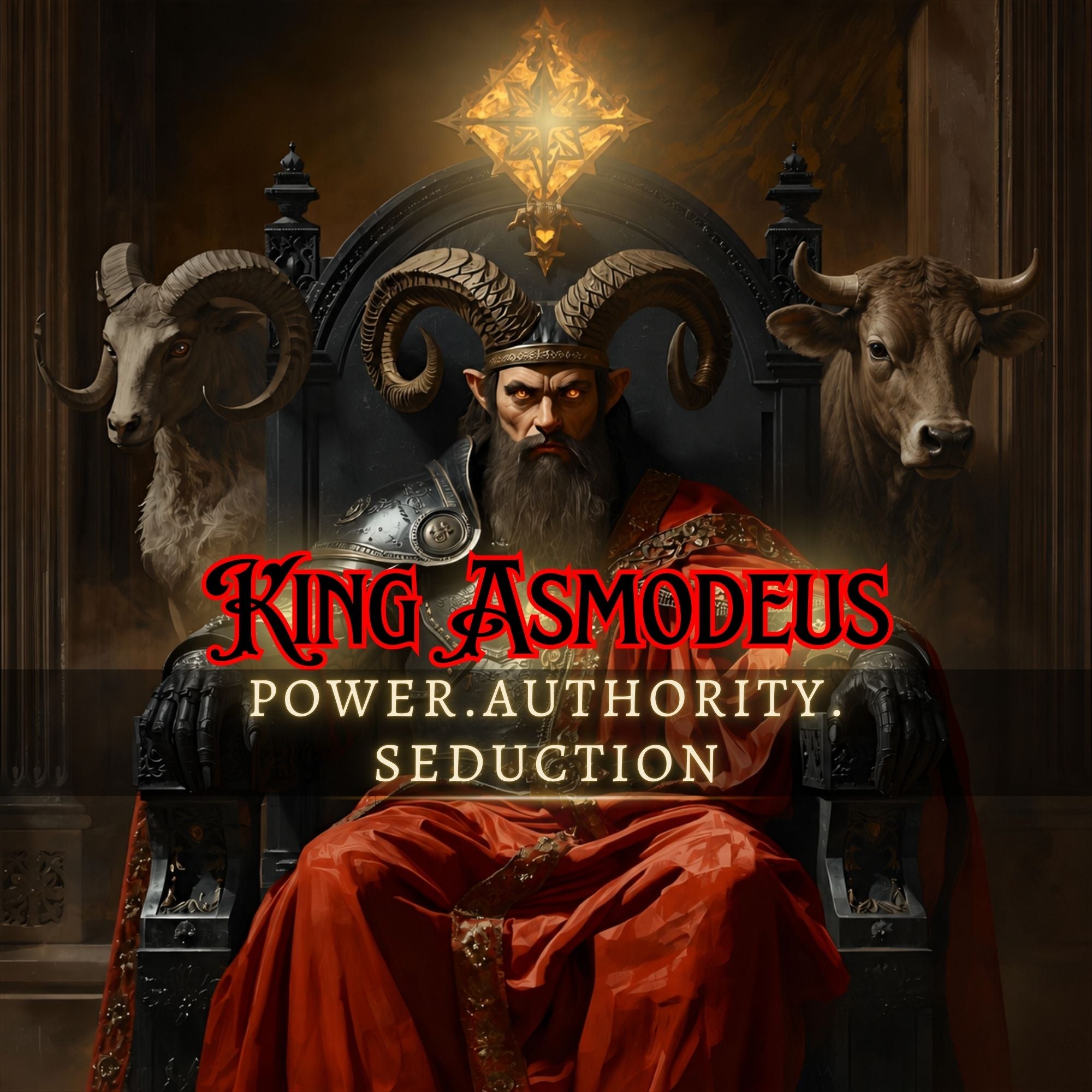 Asmodeus Demon Attunement for seduction, power, authority, King Asmodeus ritual work, Goetic Magick, and distance attunement through The Order of Obscura.