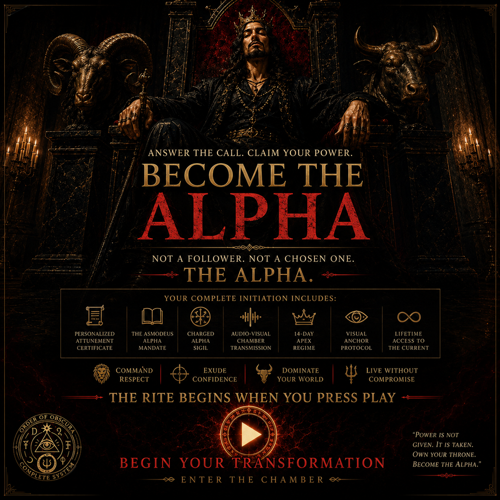Ars Goetia King Asmodeus Demon Attunement for Alpha Male power, Asmodeus Sigil work, Spirit Merging, confidence spell energy, and occult command.