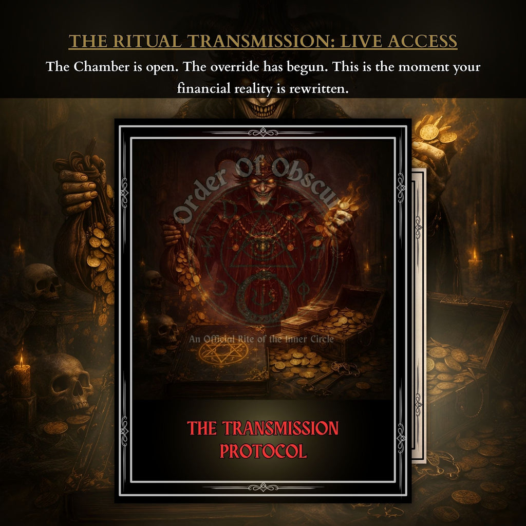 Clauneck money ritual artwork for a personalised demon attunement, immersive chamber transmission and digital occult service.