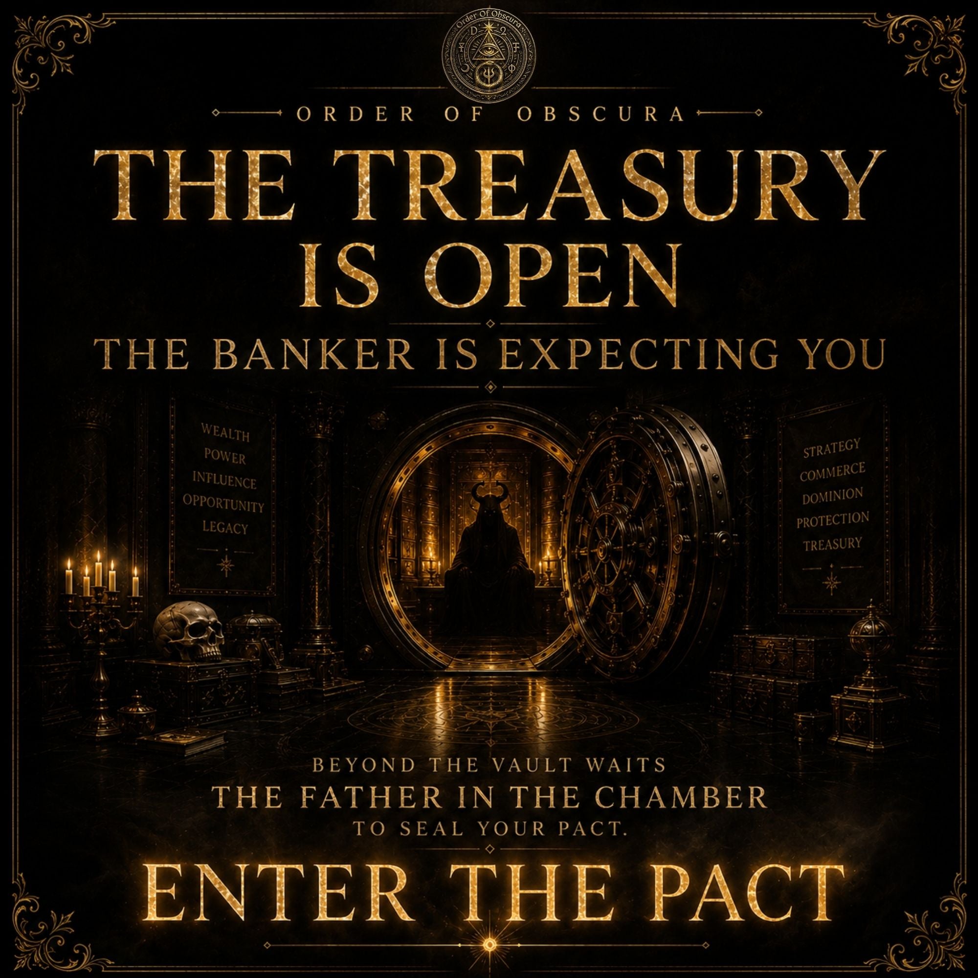 Clauneck wealth pact artwork for financial authority, business power, prosperity ritual work and demon pact initiation.