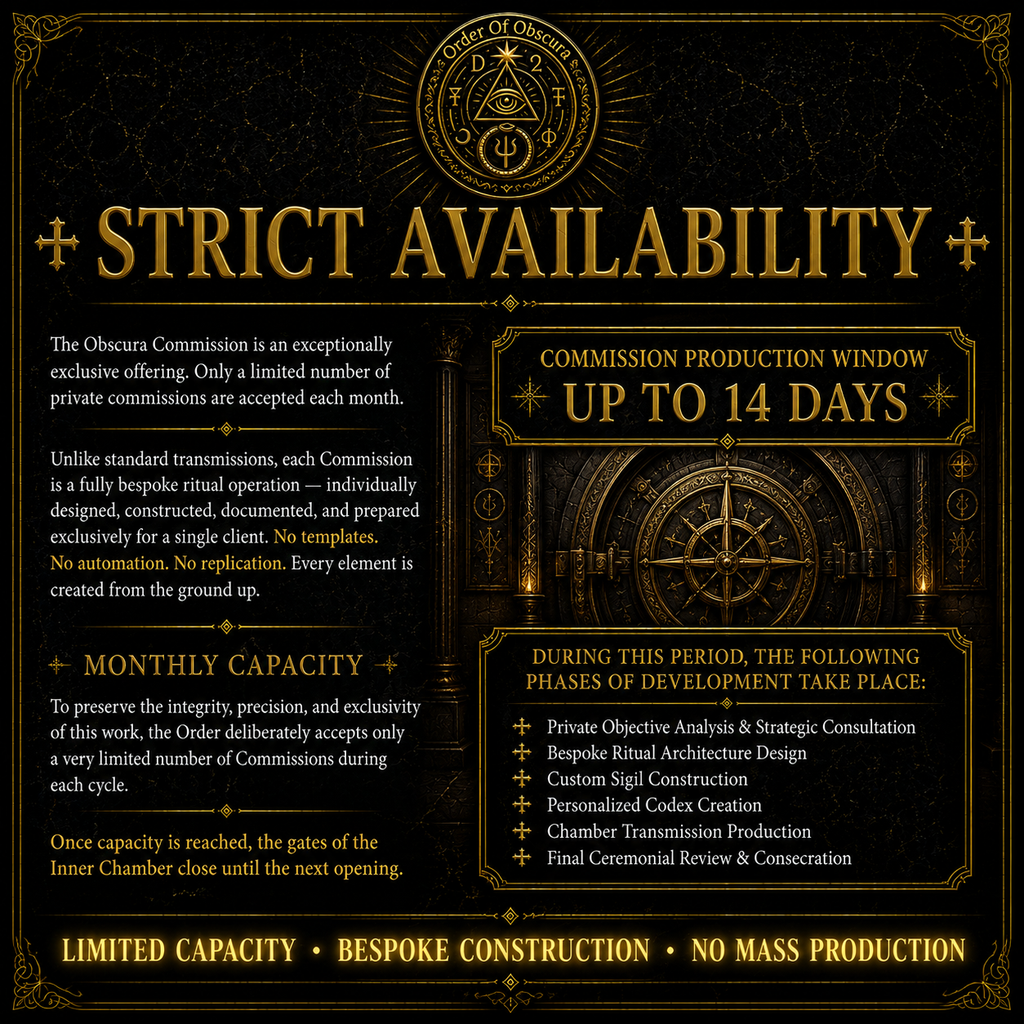 High-level personalized ritual operations and private ceremonial magick commissions conducted directly by Father and Mother Obscura.