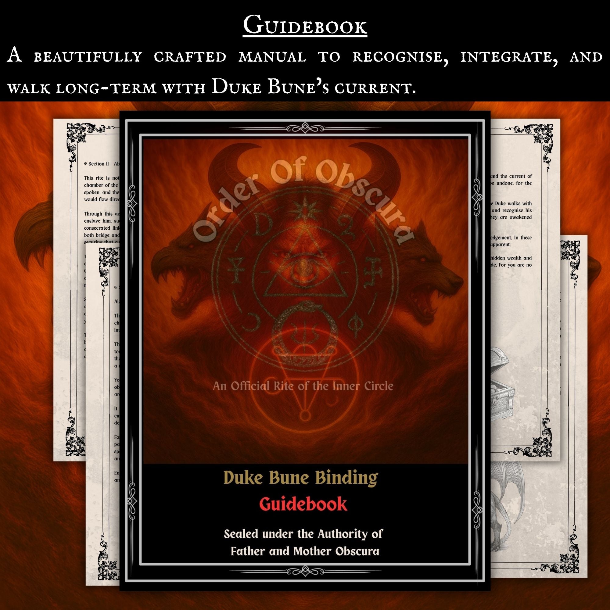 Duke Bune wealth ritual for money, authority, commanding speech, spirit merging, occult finance work, and demon attunement through The Order of Obscura.
