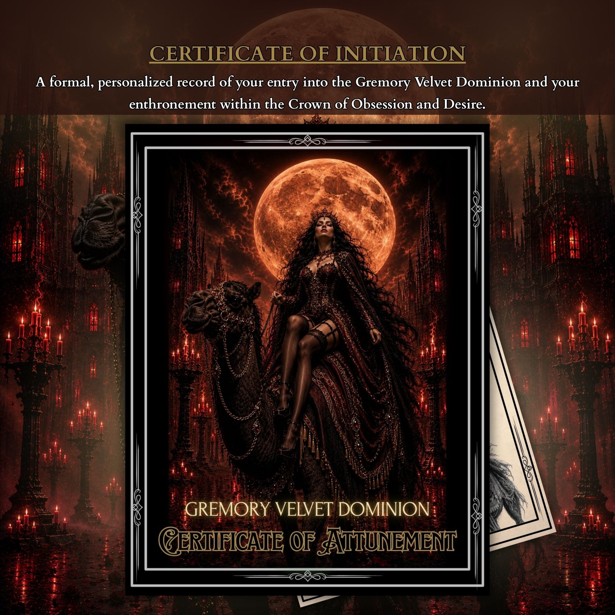 Left Hand Path gremory Demon Ritual certificate and authentic Gremory Sigil transmission materials.