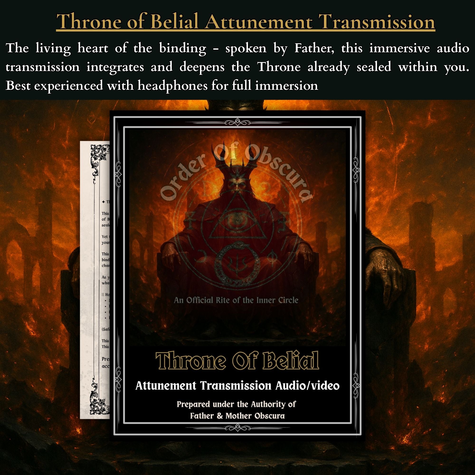 King Belial Demon Ritual attunement audio-visual Transmission.