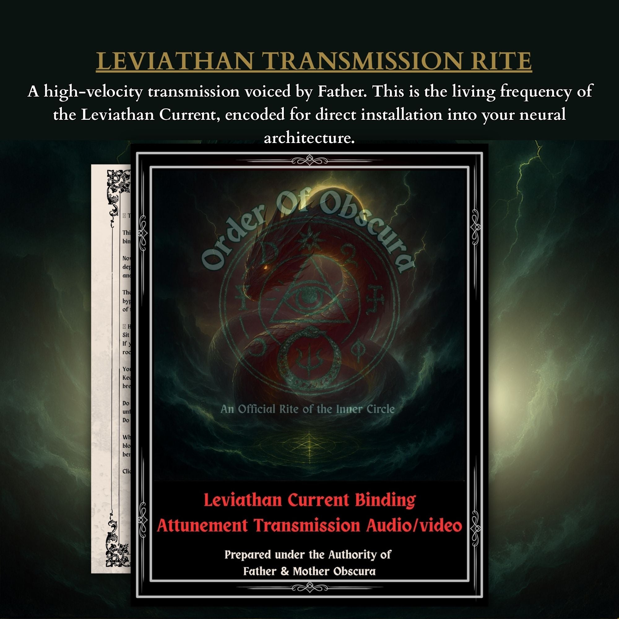 The Order of Obscura Chamber Transmission video overlay for the Leviathan demon ritual audio-visual installation.