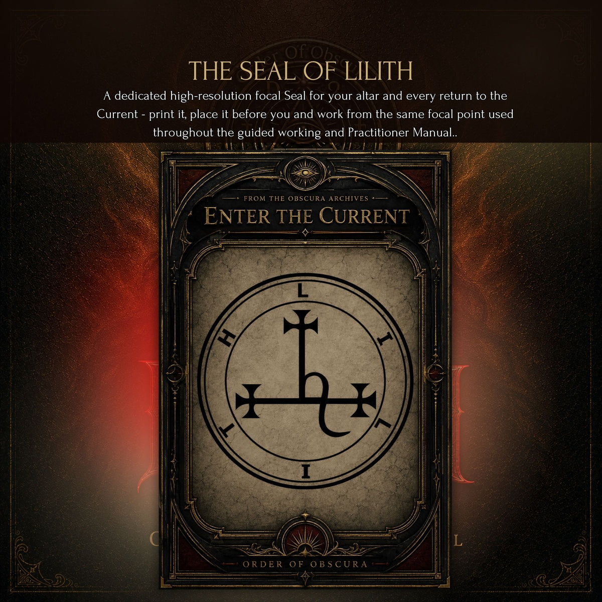 Complete Lilith grimoire system with ritual guide, sigil, invocation, altar setup and ceremonial instructions