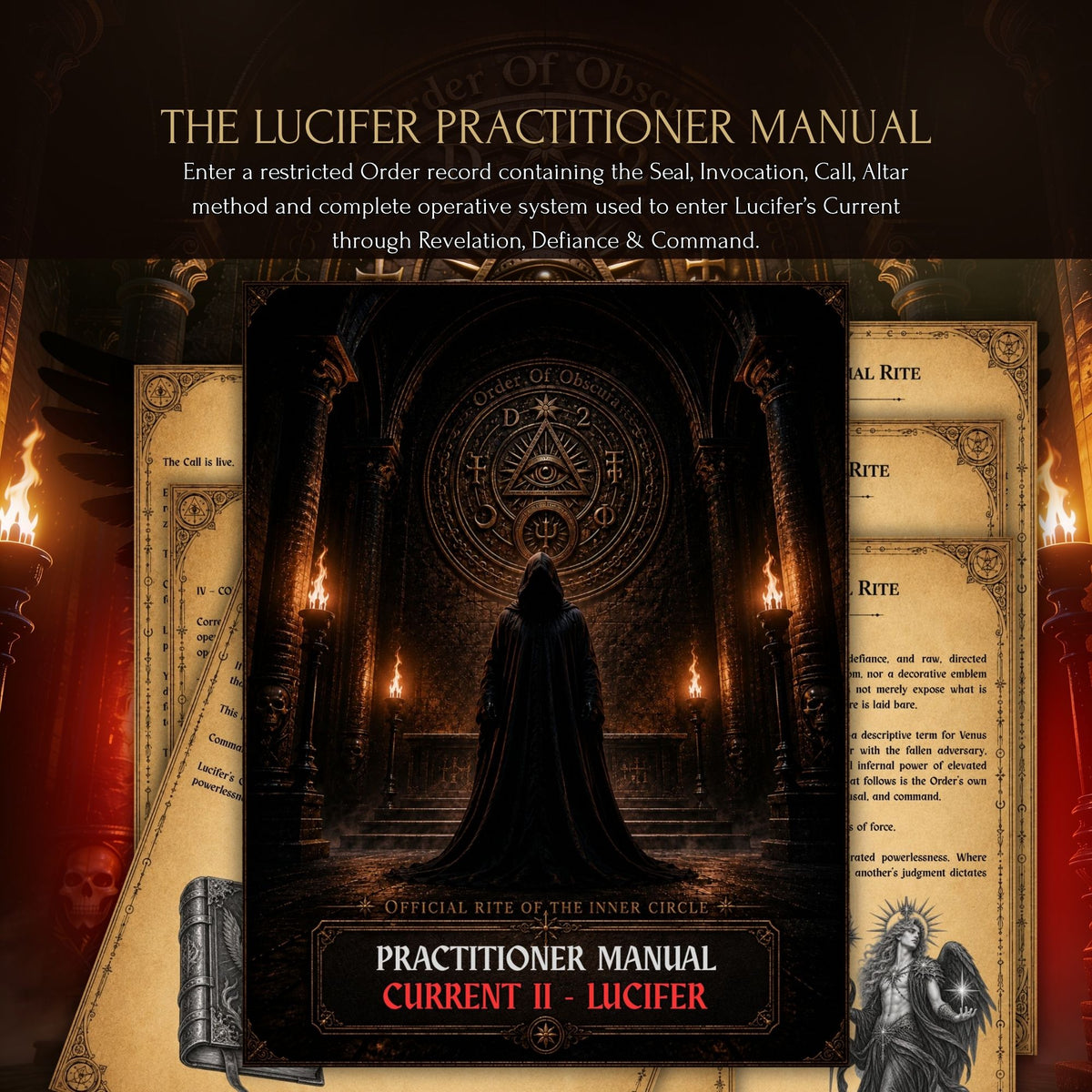 Lucifer altar seal and demon sigil artwork for occult ritual, demonology and Lucifer Current practice