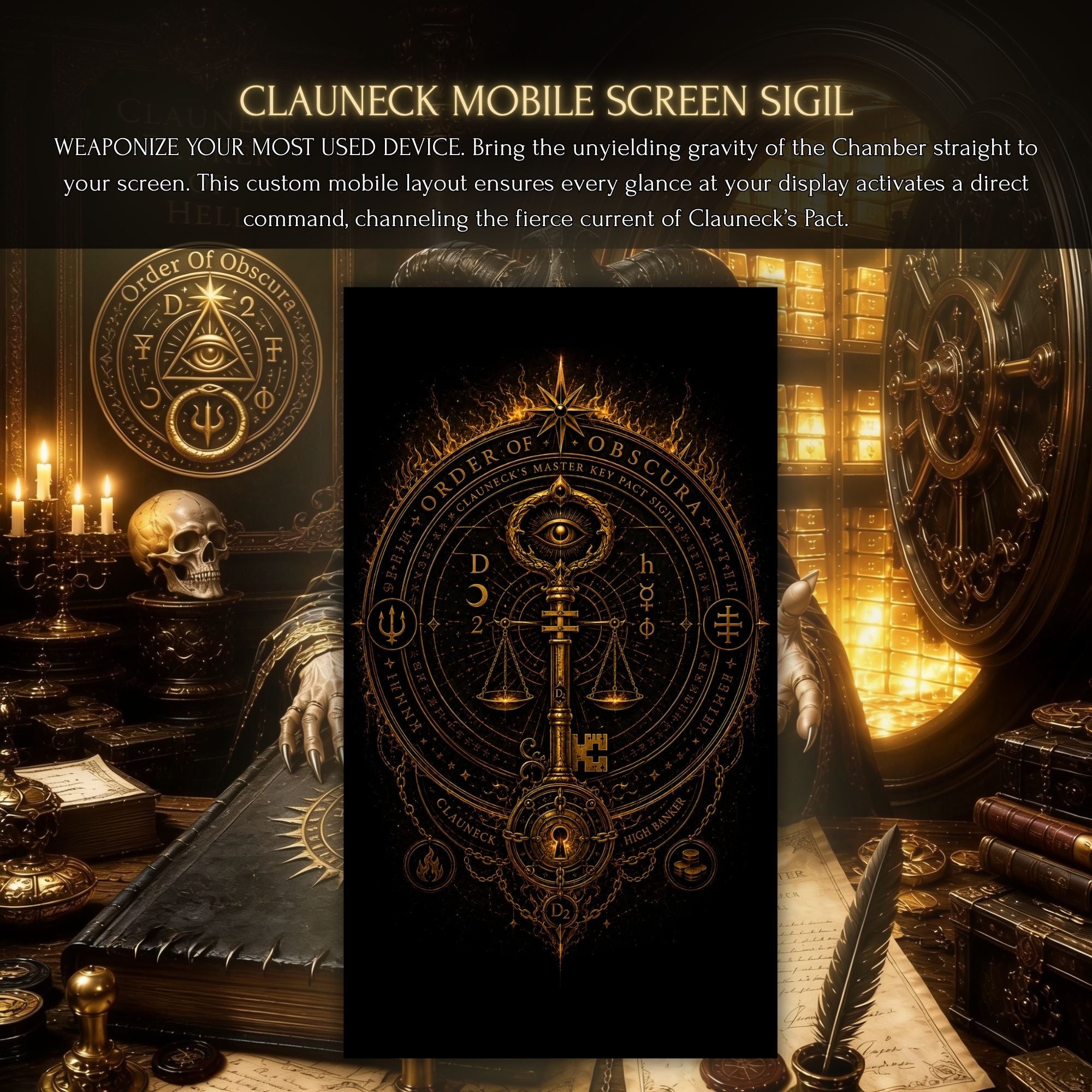Clauneck sigil for lock screen on your mobile divice.