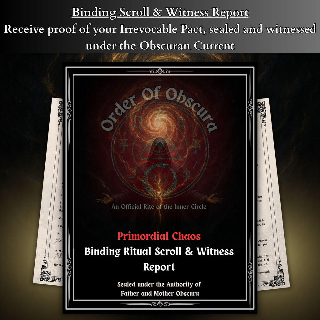 Personalized Chaos current attunement certificate scroll for spiritual acceleration.