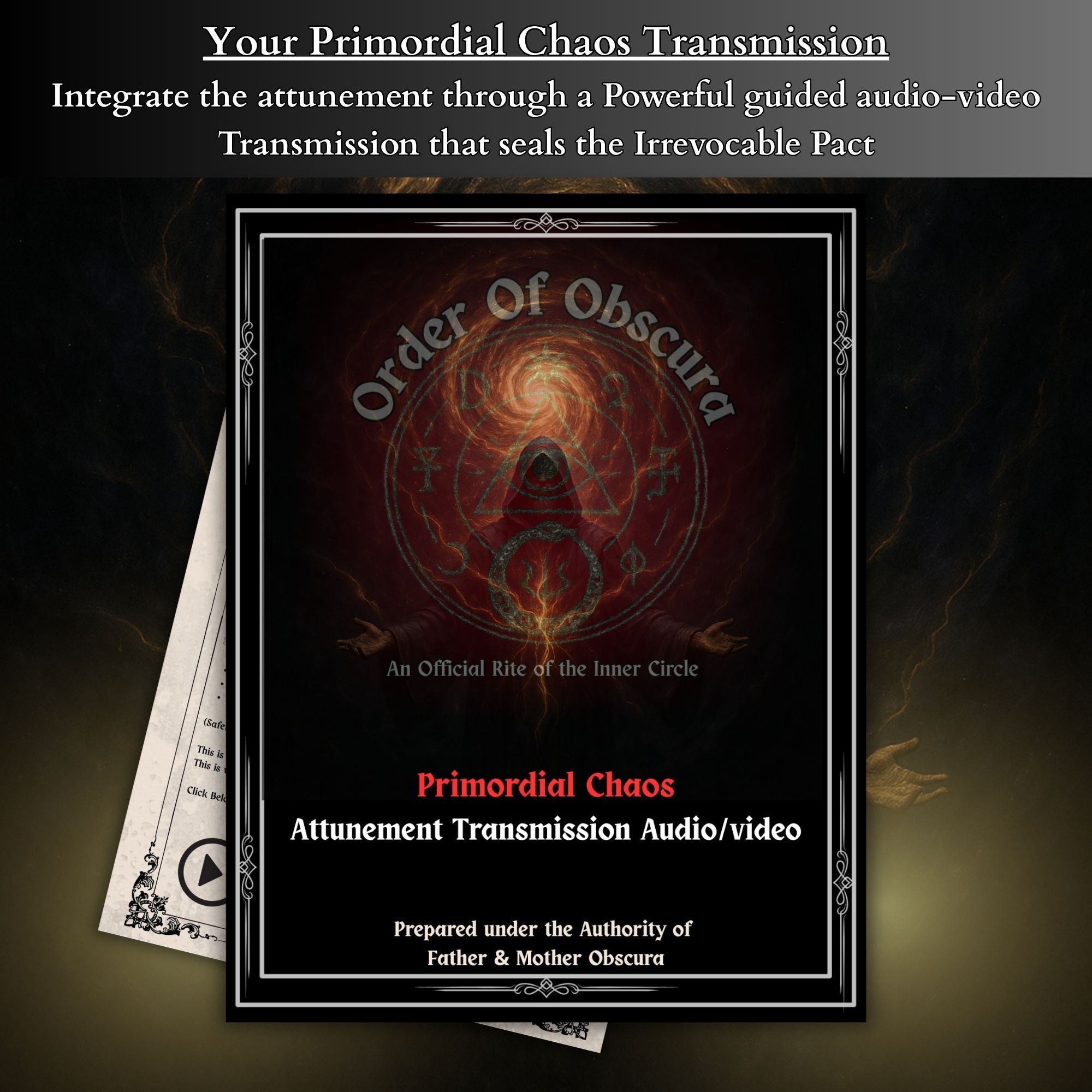 Ceremonial occult ritual scroll with elite Left Hand Path decree and witness seal.