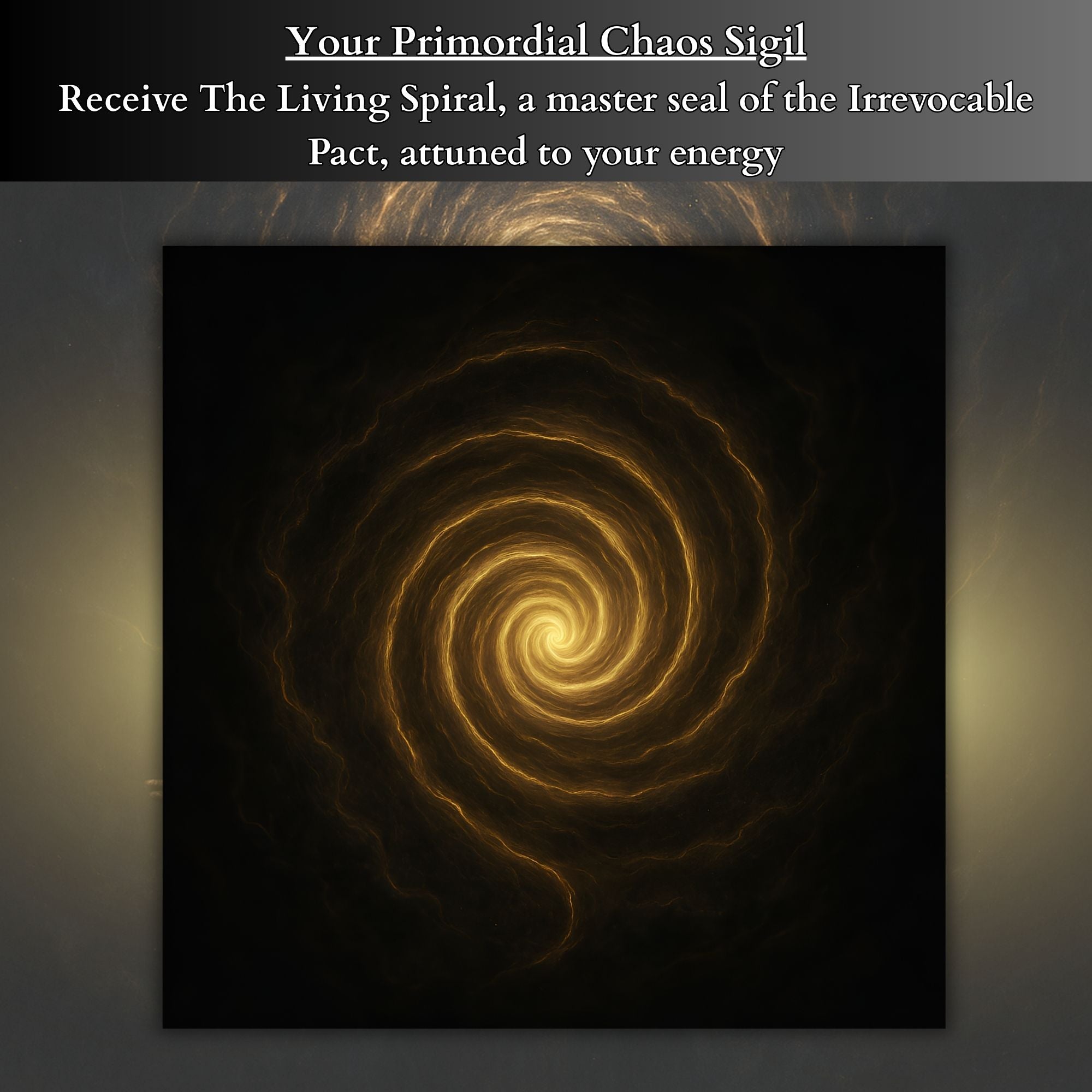 Sacred Chaos Magic geometry and occult alignment sigil over a dark textured background.