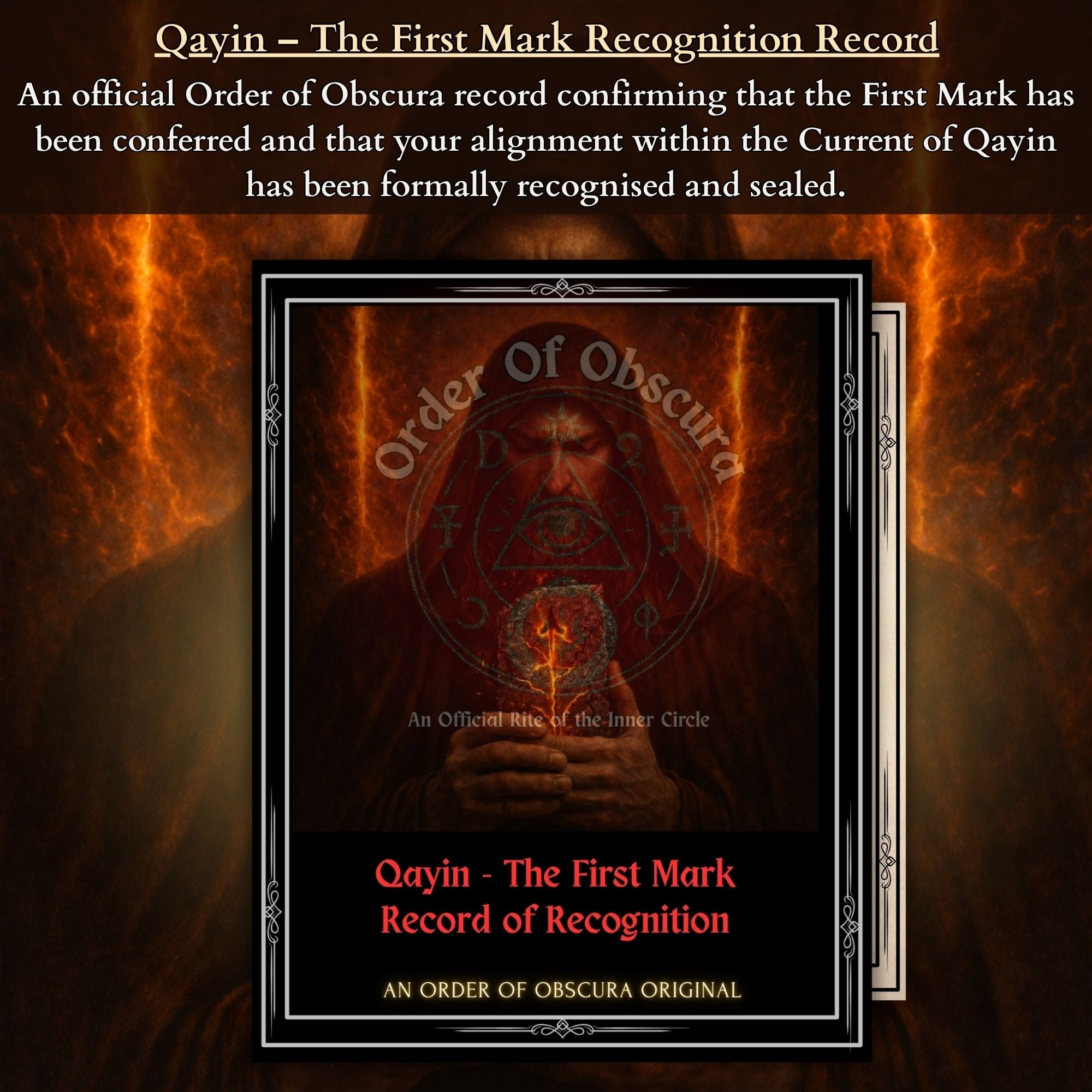 Order of Obscura Qayin demon attunement service for demonic initiation, sovereign power, boundary command and occult transformation.