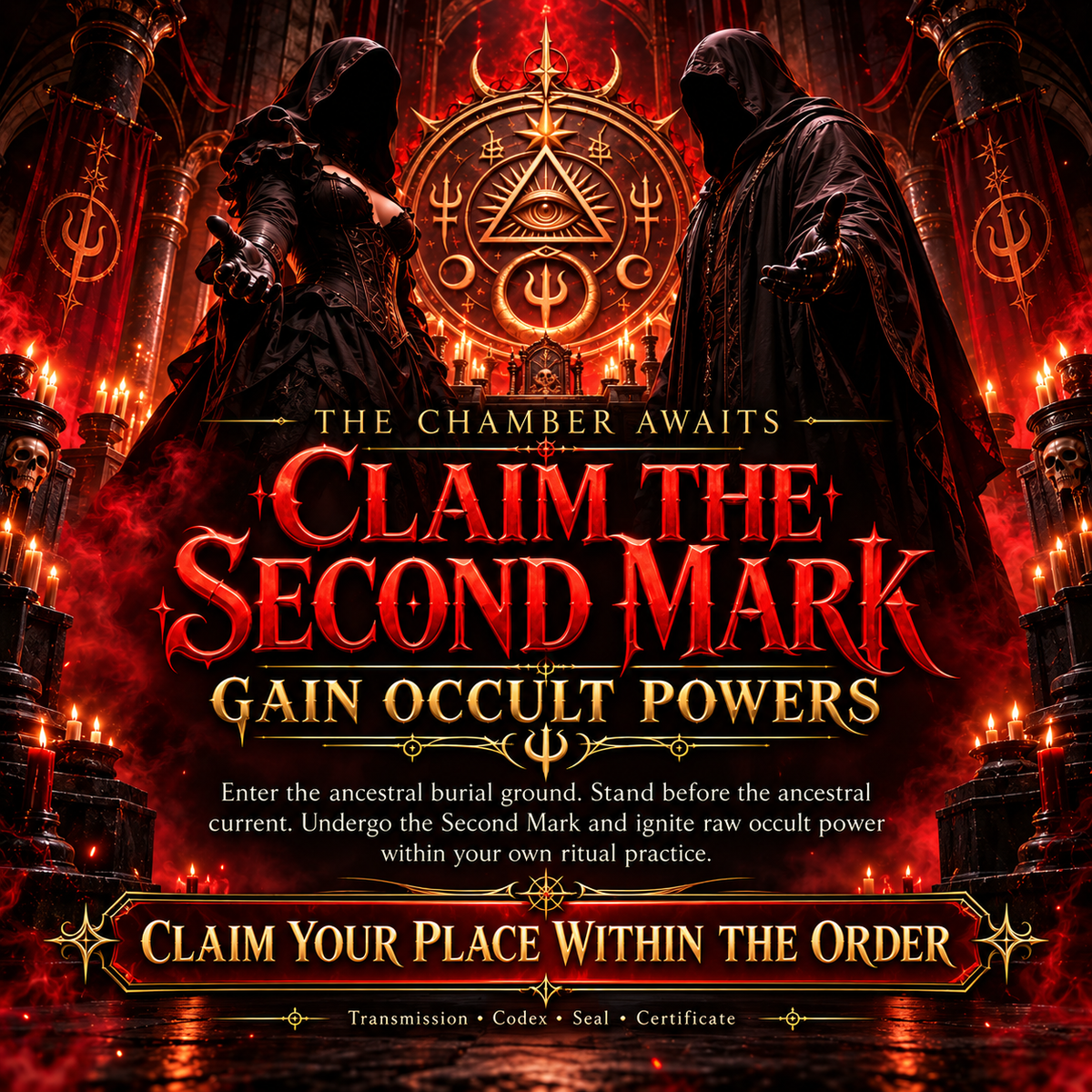 The Second Mark ancestral burial ground ceremony with blue flame current, occult powers, ritual command and advanced Order of Obscura practice.