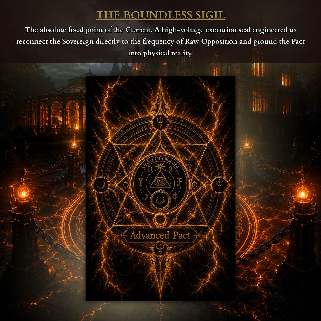 Order of Obscura primordial current installation and boundless sigil execution seal.