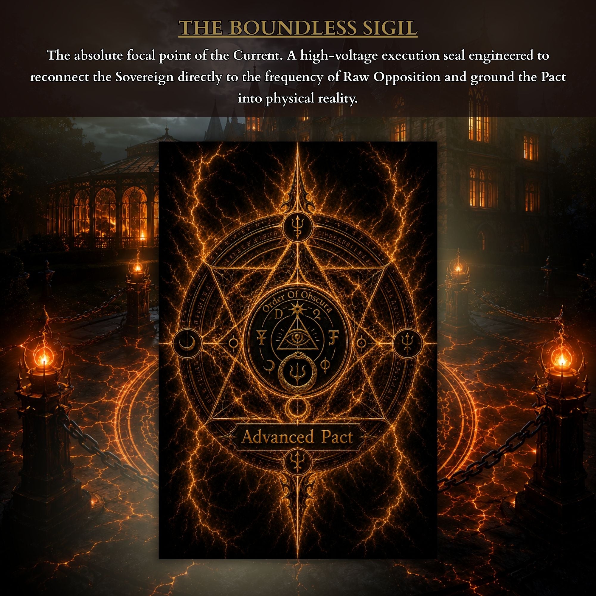Order of Obscura primordial current installation and boundless sigil execution seal.