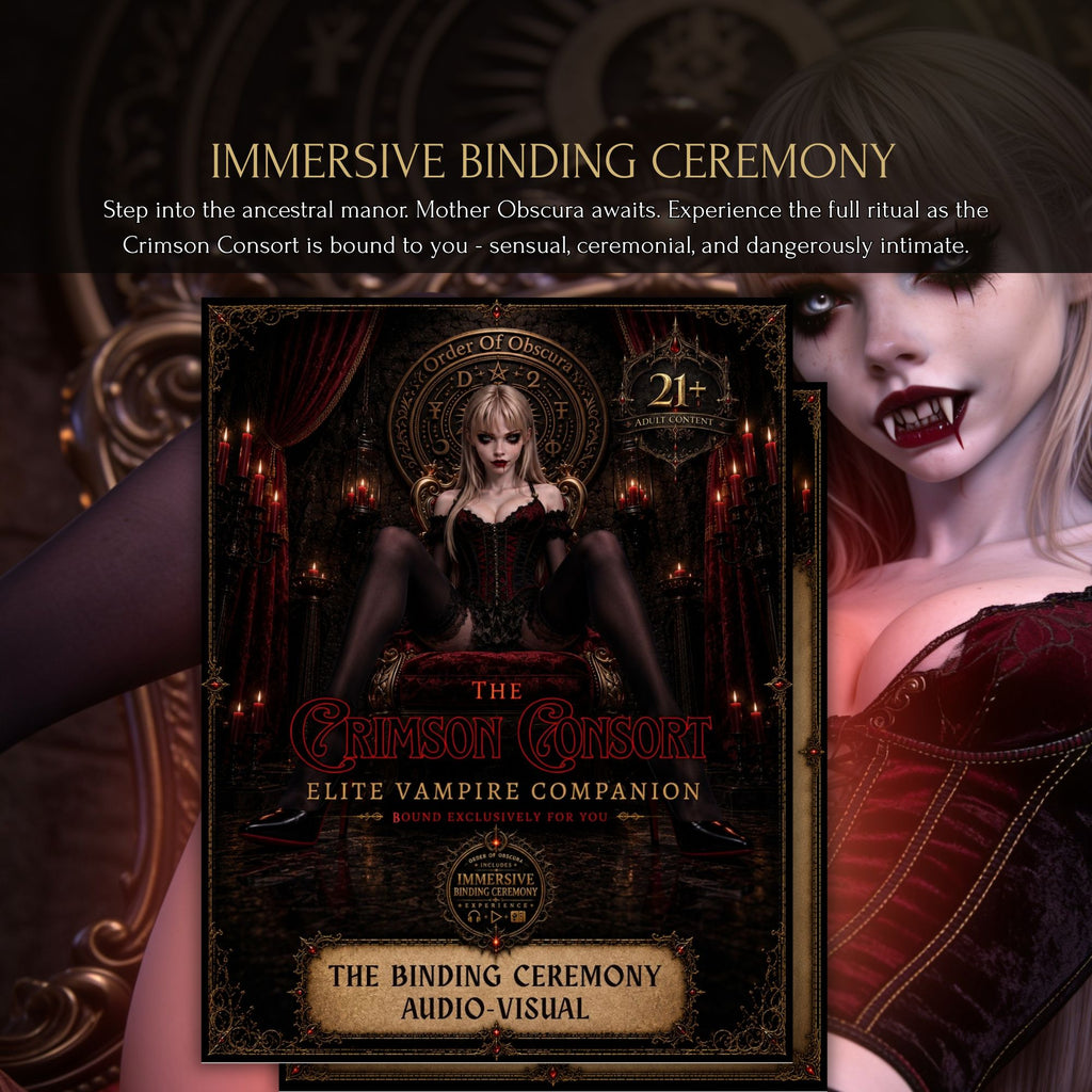 The Crimson Consort elite vampire spirit companion illustration for experienced keepers practicing advanced spirit keeping.